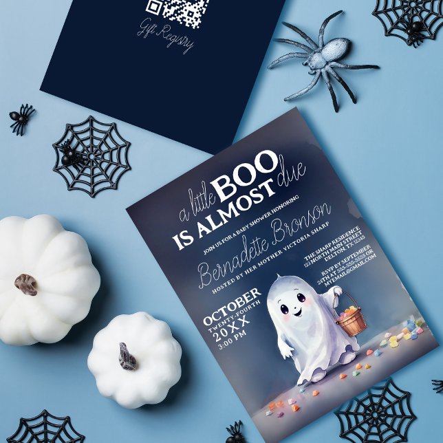 Ghostly Delight Boo is Due Baby Shower Invitation (Creator Uploaded)