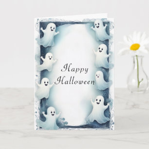 Ghostly Frame Design Halloween Spirits Border Card