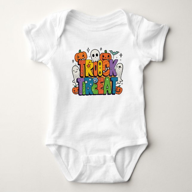 Ghostly Fun Halloween Vibes Baby Bodysuit (Front)
