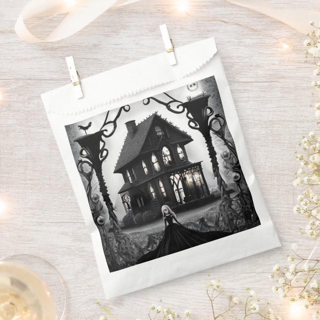 Ghostly Girl and Haunted Mansion Favour Bags (Clipped)