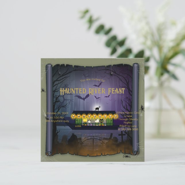 Ghostly Graveyard Cruise Invitation (Standing Front)