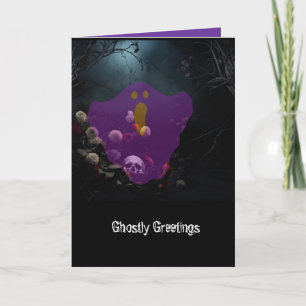 "Ghostly Greetings!" Folded Greeting Card