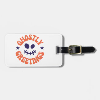 ghostly greetings,halloween luggage tag