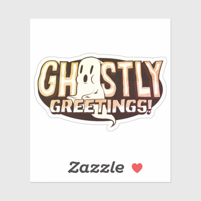 Ghostly Greetings Halloween Pun Funny (Sheet)