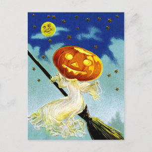 Ghostly Greetings on Halloween! Postcard