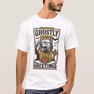 Ghostly Greetings Shirt Vintage Engraving Hallowee