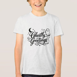 Ghostly Greetings Spooky Chic Halloween Art Tri-Blend Shirt
