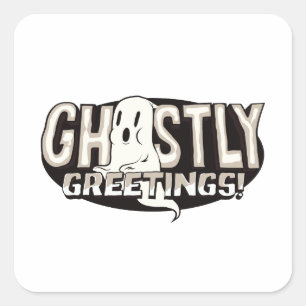 Ghostly Greetings Square Sticker