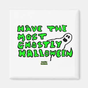 Ghostly Halloween 2 Inch Square Magnet