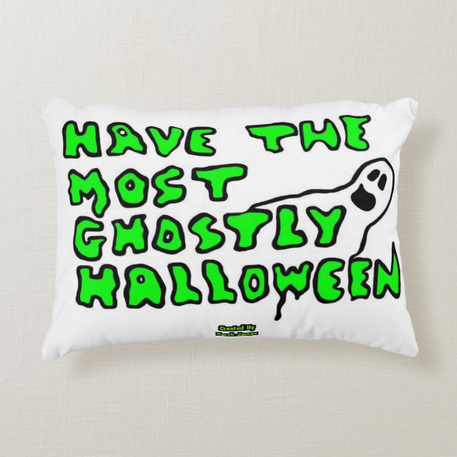 Ghostly Halloween Accent Pillow (Front)