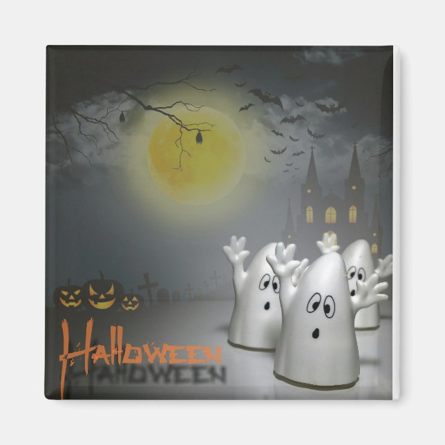 Ghostly Halloween Magnet (Front)