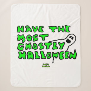 Ghostly Halloween Medium Sherpa Blanket