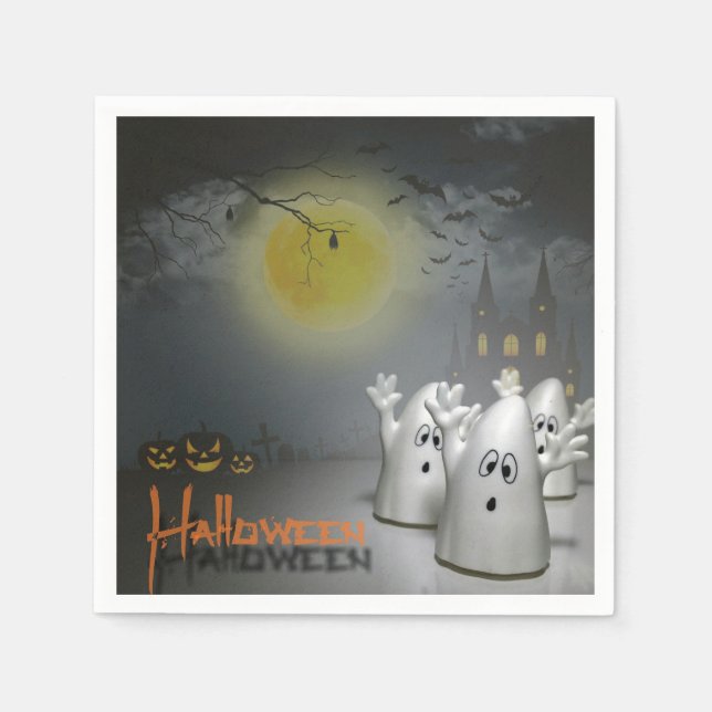 Ghostly Halloween Napkin (Front)