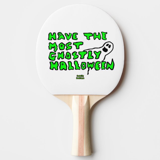 Ghostly Halloween Ping Pong Paddle (Front)