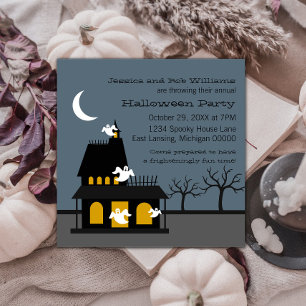 Ghostly Haunted Halloween Party Invite