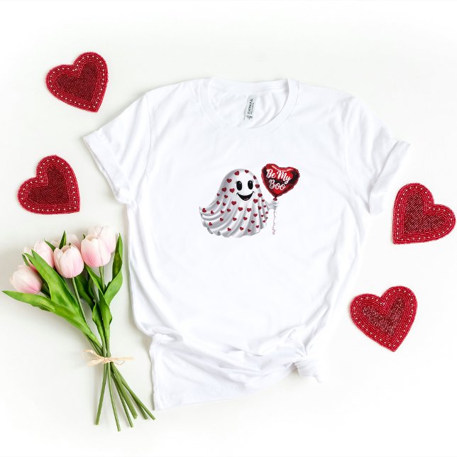 Ghostly Heart Tee Romantic Valentine' s Design (Cherry Coded Valentine's Day Custom T-Shirt)