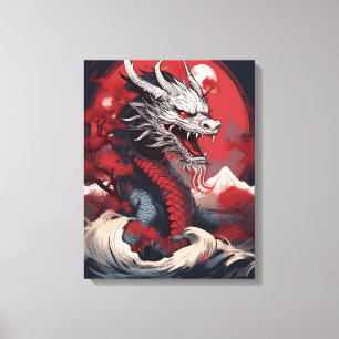 Ghostly Japanese Dragon Canvas Print