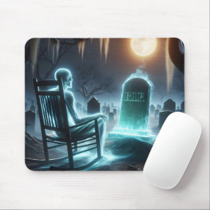 Ghostly Man In Cemetery Mouse Mat