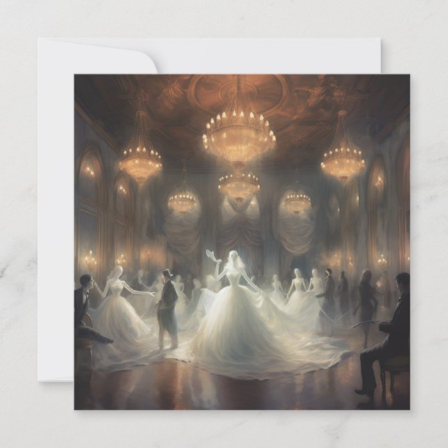 Ghostly Masquerade Ball: Ethereal Masquerade Invitation (Front)