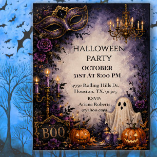 Ghostly Masquerade Halloween Party Invitation