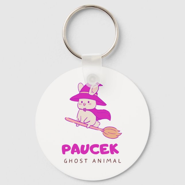 Ghostly Mouse Keychain (Front)
