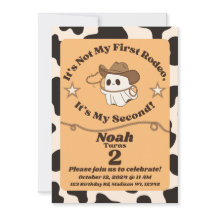 Ghostly "Not My First Rodeo" 2nd Birthday Invite