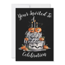 Ghostly Pumpkin Wedding Invitation 