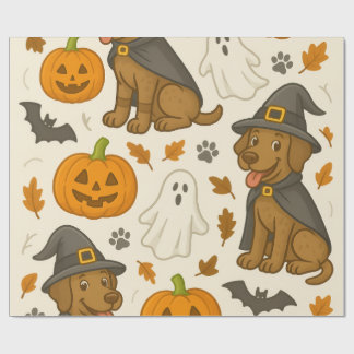 Ghostly Puppy Halloween Wrapping Paper