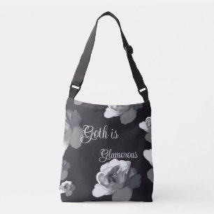 Ghostly Rose Goth is Glamorous Crossbody Bag