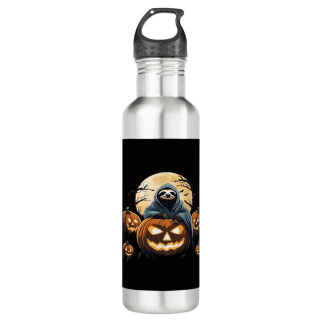 Ghostly Sloth's Midnight Haunt Classic T-Shirt 710 Ml Water Bottle (Front)