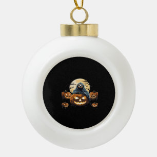 Ghostly Sloth's Midnight Haunt Classic T-Shirt Ceramic Ball Christmas Ornament