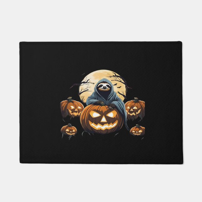 Ghostly Sloth's Midnight Haunt Classic T-Shirt Doormat (Front)