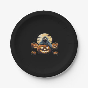 Ghostly Sloth's Midnight Haunt Classic T-Shirt Paper Plate