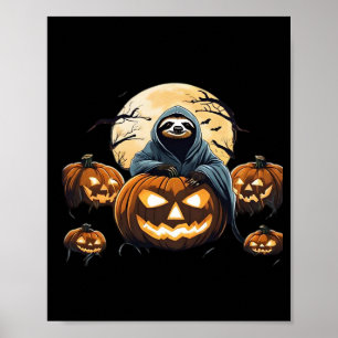 Ghostly Sloth's Midnight Haunt Classic T-Shirt Poster