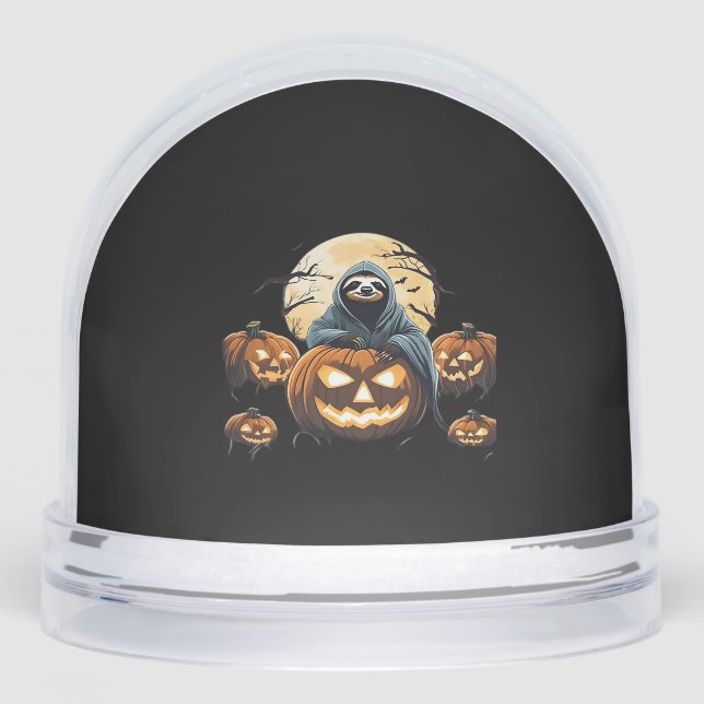 Ghostly Sloth's Midnight Haunt Classic T-Shirt Snowglobe (Front)