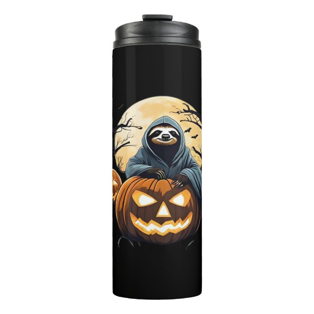 Ghostly Sloth's Midnight Haunt Classic T-Shirt Thermal Tumbler (Front)