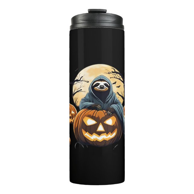 Ghostly Sloth's Midnight Haunt Classic T-Shirt Thermal Tumbler (Front)