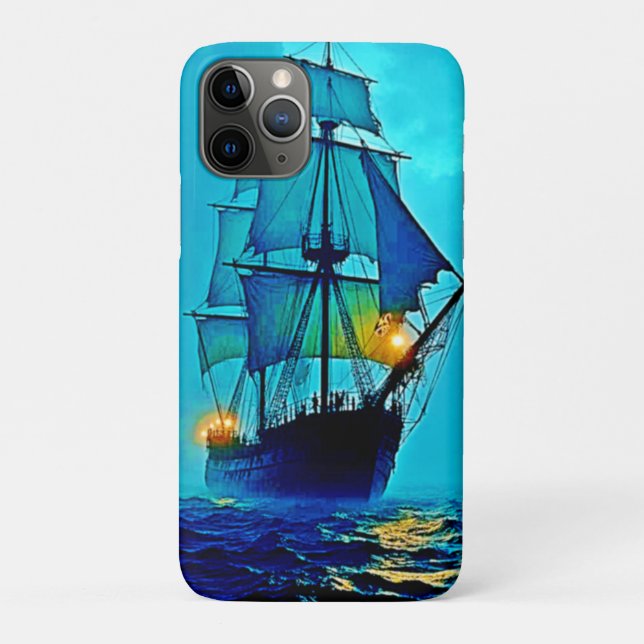 Ghostly Tall Ship Sea Voyage Design Case-Mate iPhone Case (Back)