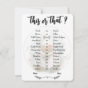 Ghostly This or That-Bridal Shower Game