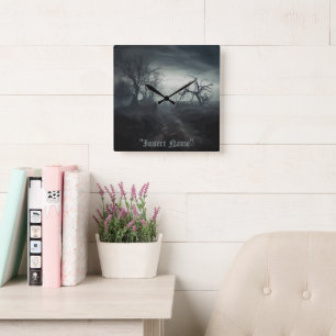 Ghostly Trail Square Wall Clock