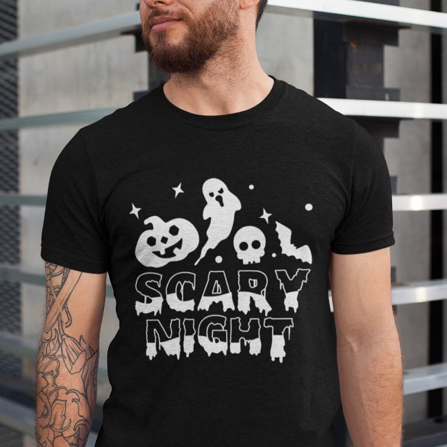 Ghostly Trio: Scary Night Tri-Blend Shirt (Creator Uploaded)