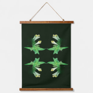 Ghostly White Wildflower Mirror Abstract Hanging Tapestry