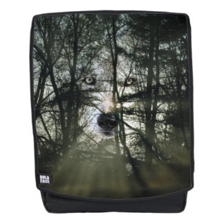 Ghostly wolf face backpack