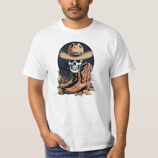 Ghostly Wrangler: Hauntingly Western T-Shirt (Front)
