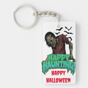 Ghostly Zombie Halloween Spooky Haunted Key Ring