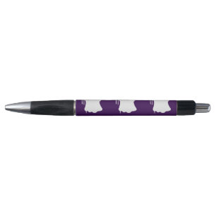 Ghosts against purple background on pens