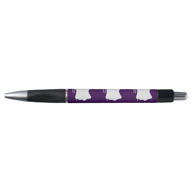 Ghosts against purple background on pens (Front)