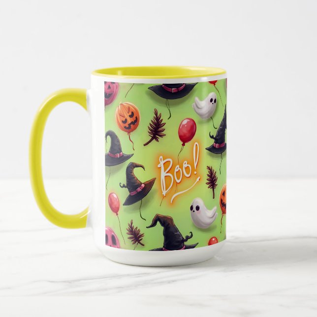 Ghosts and Balloons, Halloween, by Natasha Us   Mug (Left)