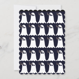 Ghosts and Bats Halloween Card