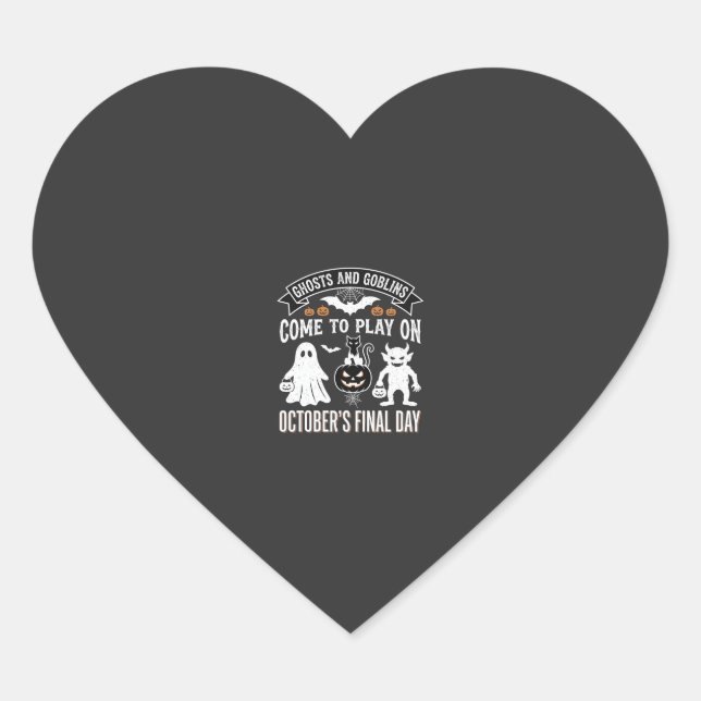 Ghosts and Goblins Halloween October Final Day_1 Heart Sticker (Front)